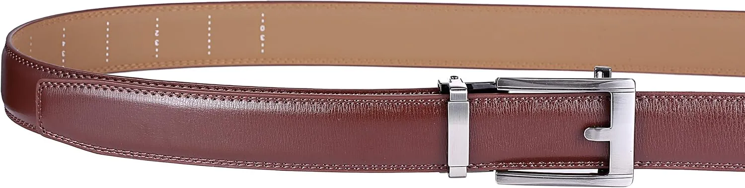 Marino Mens Genuine Leather Ratchet Dress Belt With Automatic Buckle, Enclosed in an Elegant Gift Box