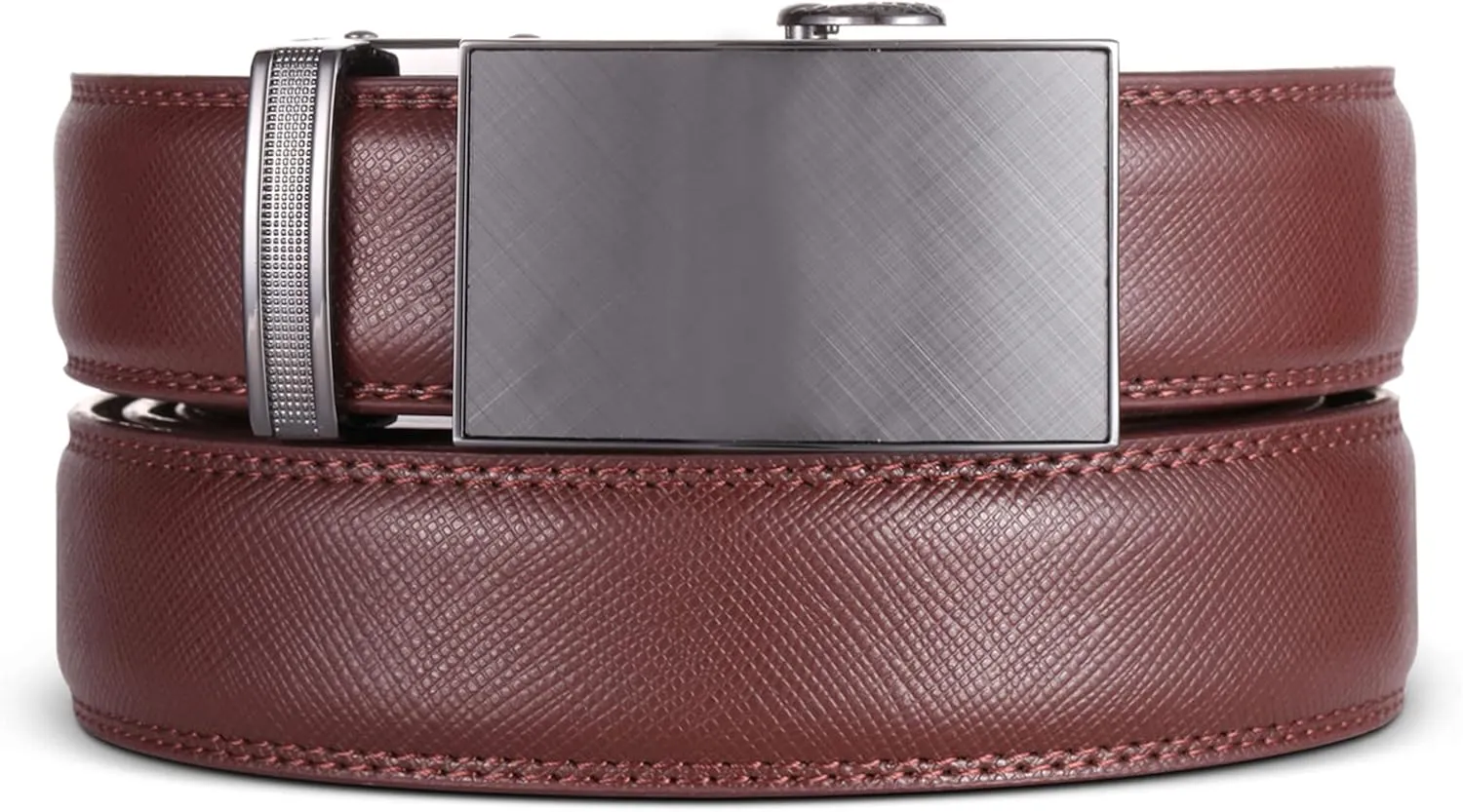 Marino Mens Genuine Leather Ratchet Dress Belt With Automatic Buckle, Enclosed in an Elegant Gift Box