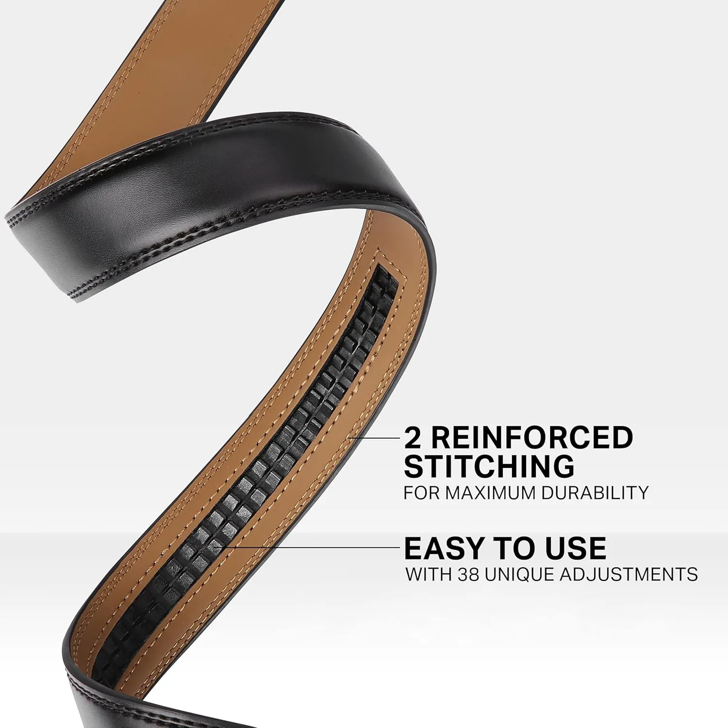 Marino Mens Genuine Leather Ratchet Dress Belt With Automatic Buckle, Enclosed in an Elegant Gift Box