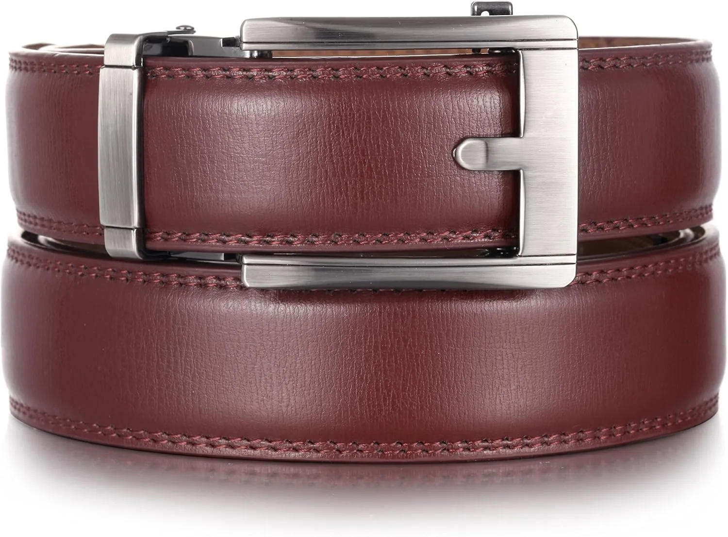 Marino Mens Genuine Leather Ratchet Dress Belt With Automatic Buckle, Enclosed in an Elegant Gift Box