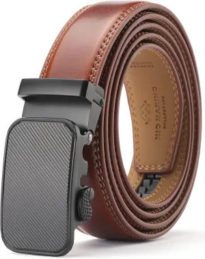 Marino Mens Genuine Leather Ratchet Dress Belt With Automatic Buckle, Enclosed in an Elegant Gift Box