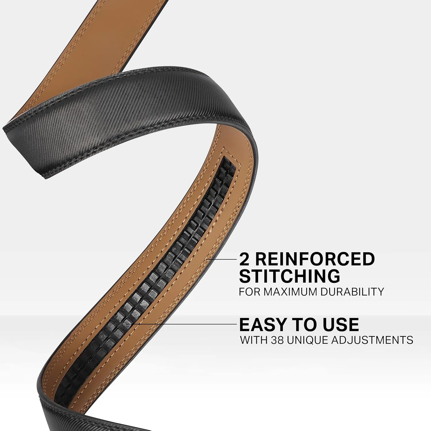 Marino Mens Genuine Leather Ratchet Dress Belt With Automatic Buckle, Enclosed in an Elegant Gift Box