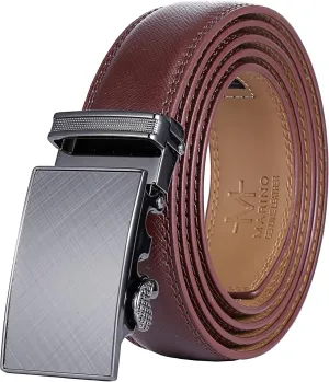Marino Mens Genuine Leather Ratchet Dress Belt With Automatic Buckle, Enclosed in an Elegant Gift Box