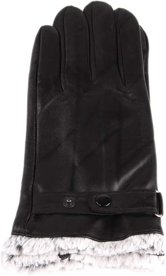 Men Sport Driving Sheepskin Leather Gloves with Wool Leather