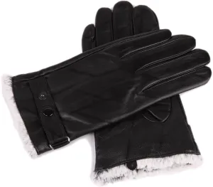 Men Sport Driving Sheepskin Leather Gloves with Wool Leather