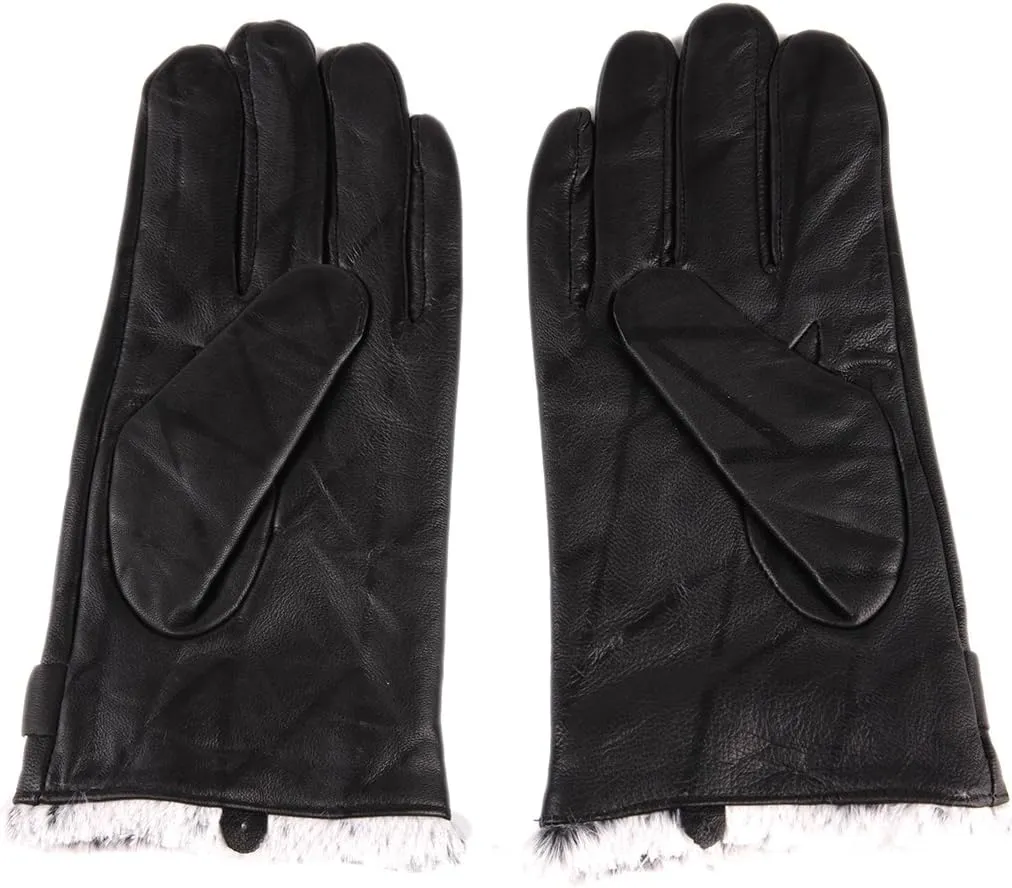 Men Sport Driving Sheepskin Leather Gloves with Wool Leather