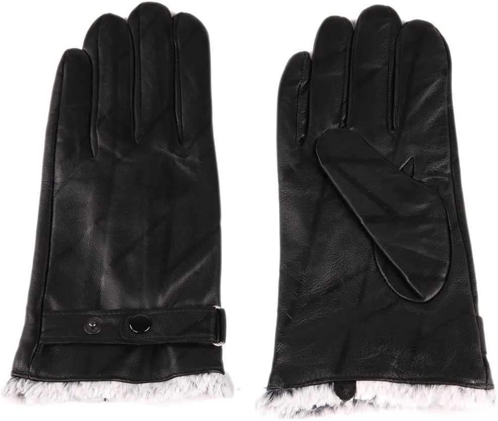 Men Sport Driving Sheepskin Leather Gloves with Wool Leather