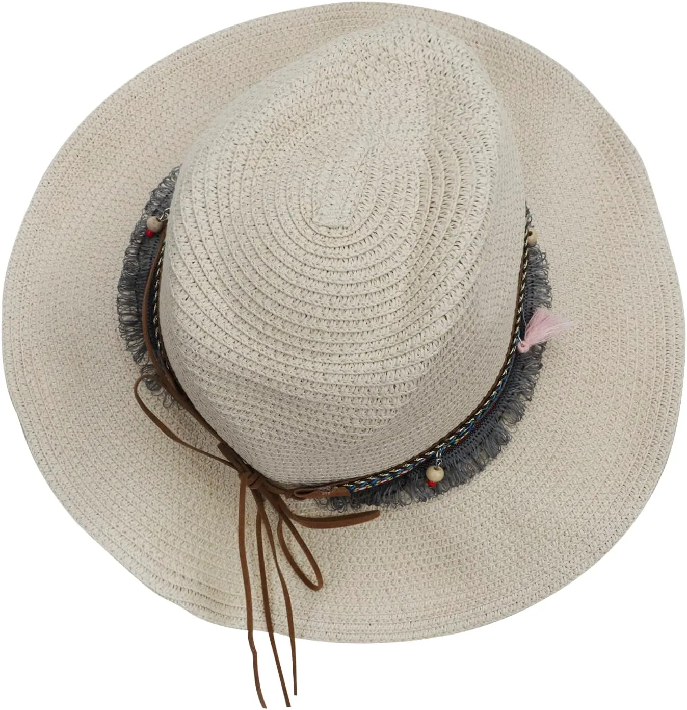 Men Sun Hat Short Brim Cowboy Hat Straw Cap with Sweatband Summer Beach Headgear Party Travel Church Costume Accessories