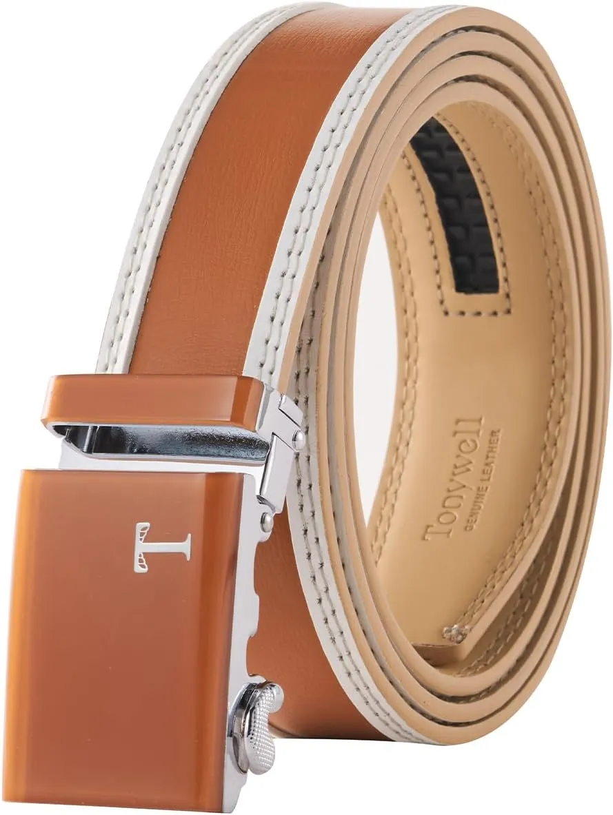Mens Belts Leather Ratchet, Casual and Dress, Adjustable - Elegant Gift Boxed