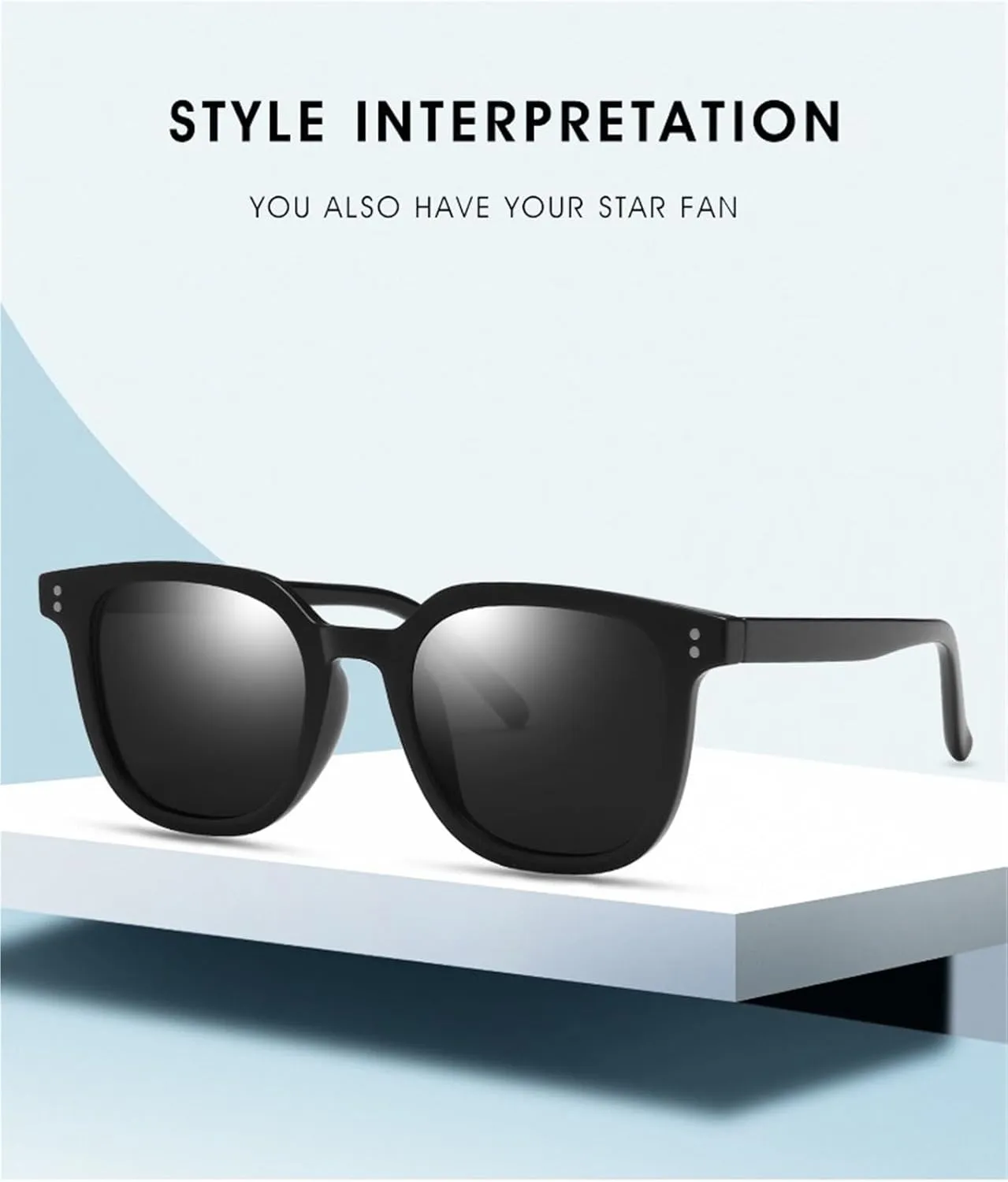 Men's Square Large Frame Sunglasses Outdoor Driving Women's Vacation Sun Glasses