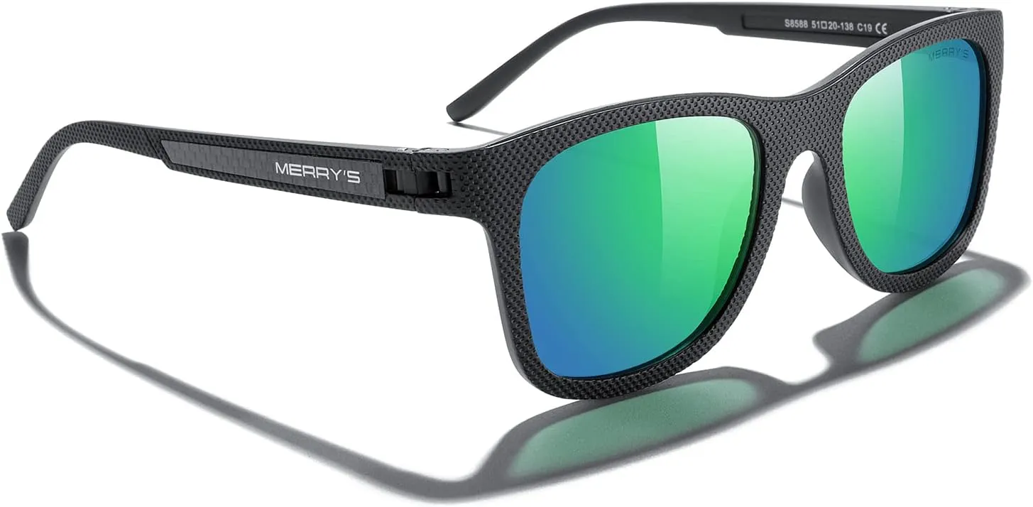 MERRY'S Unisex Polarized Sunglasses for lovers Lightweight TR90 Frame Square Sun Glasses for Men/Women