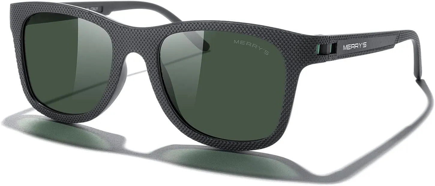 MERRY'S Unisex Polarized Sunglasses for lovers Lightweight TR90 Frame Square Sun Glasses for Men/Women