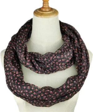 MUSUMI Women Infinity Scarf Ring Scarves Fashion Flower Loop Scarves Snood Shawl Neckerchief (Color : Color 1, Size : 180 * 50cm) (Color 2 180 * 50cm)