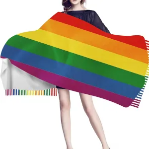 Nation Flag Womens Winter Scarf Soft Warm Blanket Scarves Fringe Pashmina Scarf 77" L x28