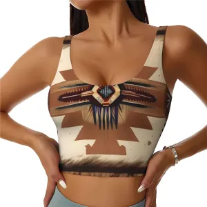 Native American Patterns Women'S Sexy Sports Vest Sleeveless Athletic Gym T-Shirts Vest U-Shaped Back Quick Dry Top
