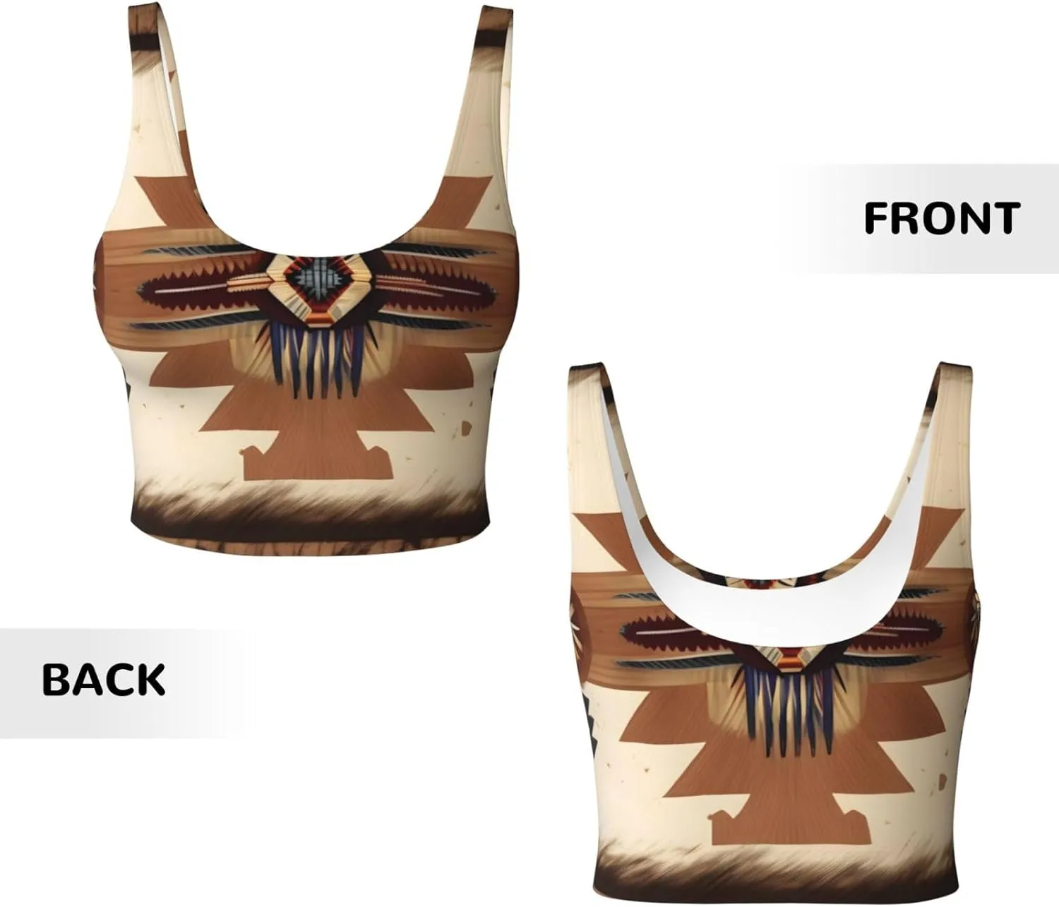 Native American Patterns Women'S Sexy Sports Vest Sleeveless Athletic Gym T-Shirts Vest U-Shaped Back Quick Dry Top