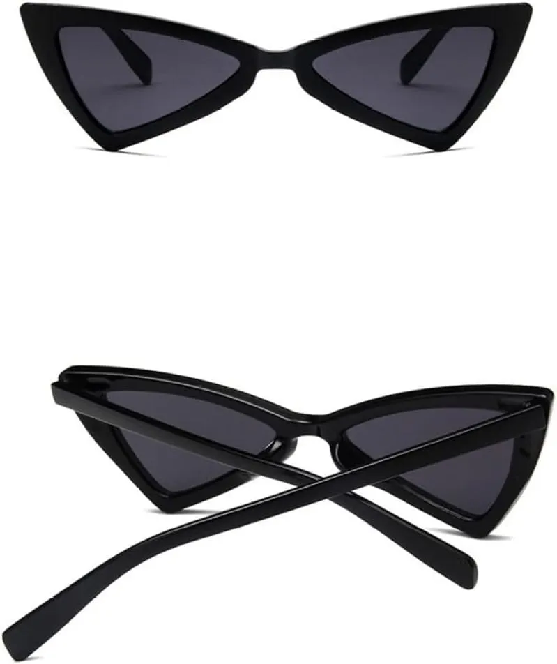 New 2025 Cat eye frame sunglasses women ladies retro vintage silver triangle sun glasses female driving eyewear