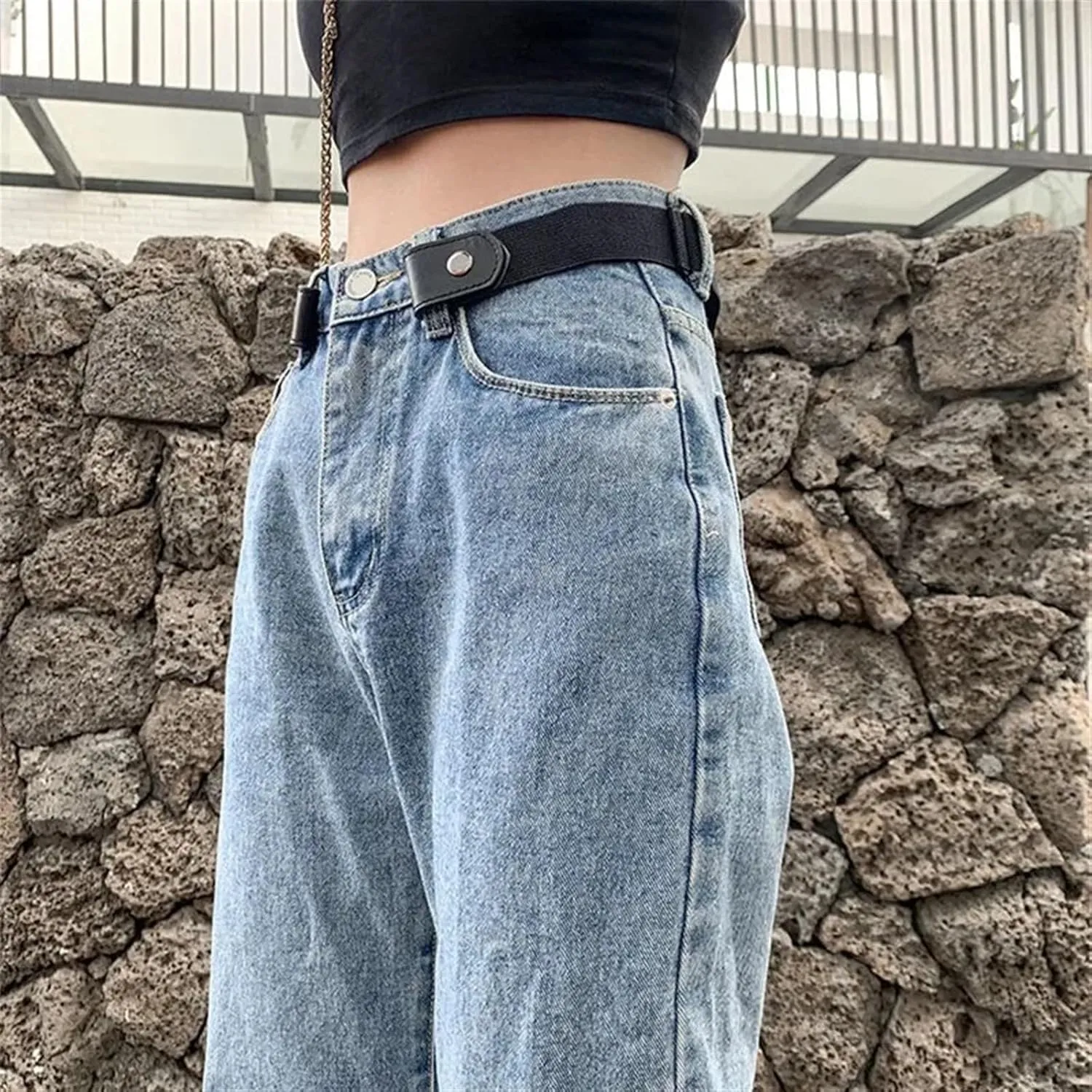 New Stretch Elastic Waist Band Invisible Belt Buckle-Free Belts For Women Men Jean Pants Dress No Buckle Easy To Wear