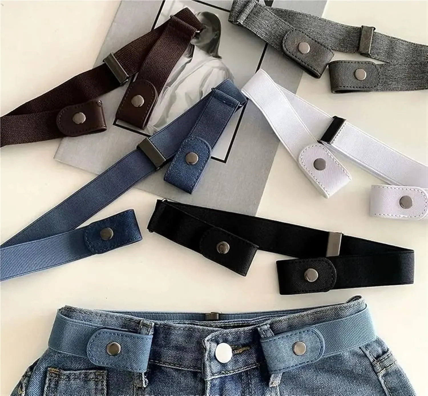 New Stretch Elastic Waist Band Invisible Belt Buckle-Free Belts For Women Men Jean Pants Dress No Buckle Easy To Wear