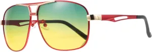 Night Vision Polarized Sunglasses Polarised Sunglasses Men Sun Glasses Sports Glasses Polarized Sports Wrap Around Shades Uv and Night Eyeglasses Zinc Alloy Red