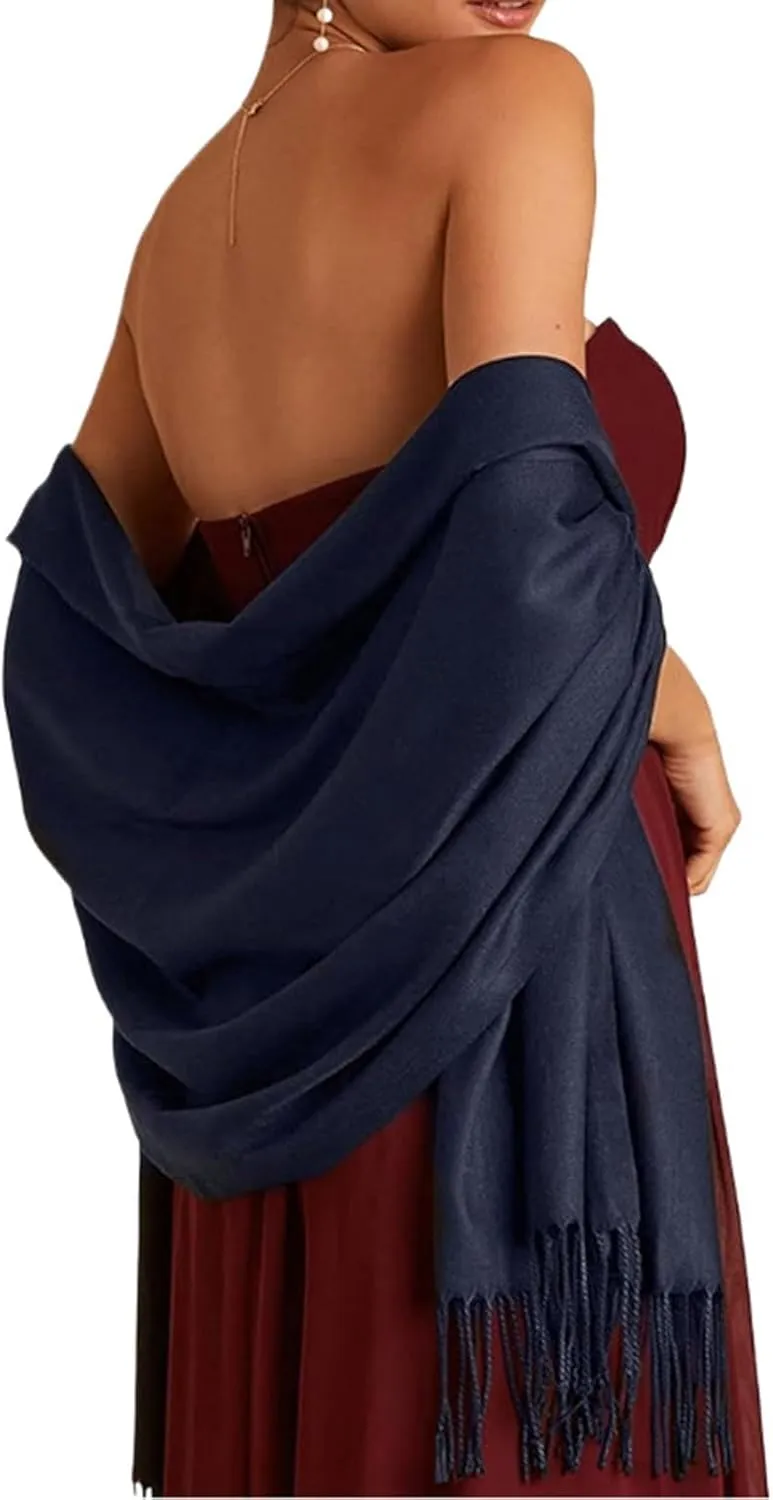 Oplxuo Shawls and Wraps for for Evening Dresses Winter Warm Scarf Cape Cover Up Tassel Hem Shawl Wraps for Women
