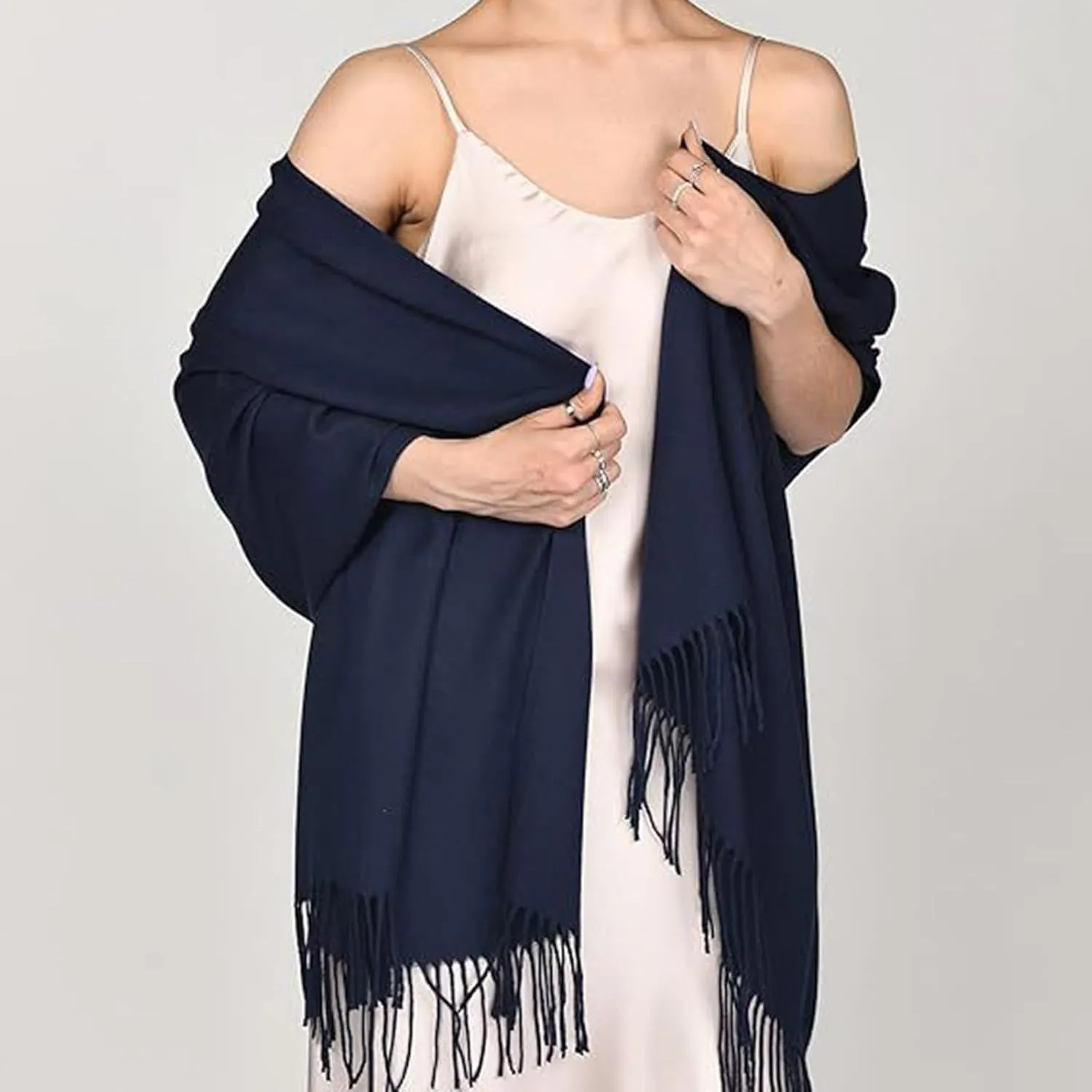 Oplxuo Shawls and Wraps for for Evening Dresses Winter Warm Scarf Cape Cover Up Tassel Hem Shawl Wraps for Women