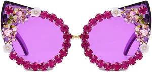 Oversized Diamond Sunglasses Women Rhinestone Cat Eye Sunglasses Vintage Female Sparkling Party sunglasses Eyewear