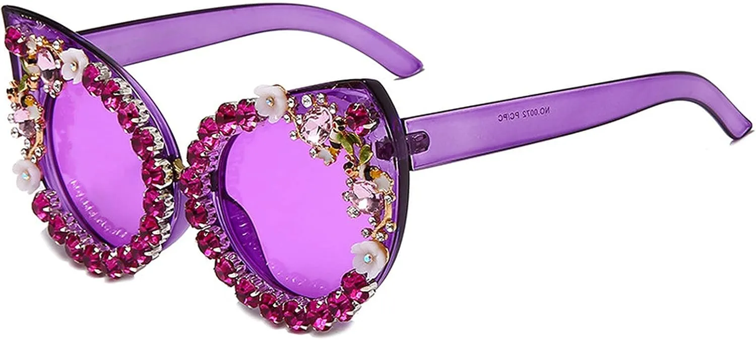 Oversized Diamond Sunglasses Women Rhinestone Cat Eye Sunglasses Vintage Female Sparkling Party sunglasses Eyewear