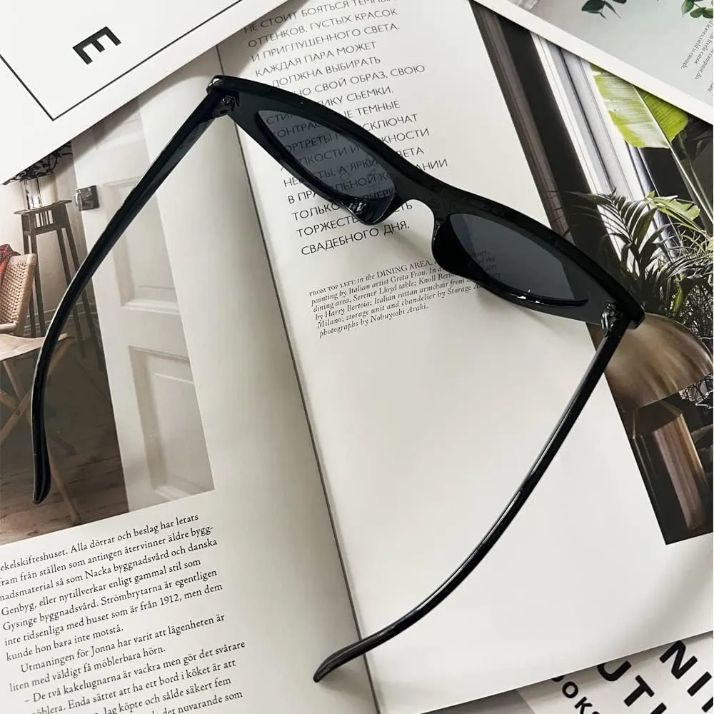 OZPYKAE Women Cat Eye Sunglasses,Retro Narrow Cateye Frame Sunglasses Trendy Sun Glasses