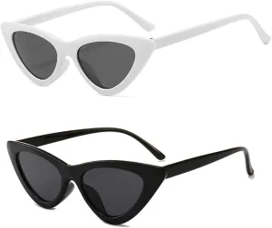 OZPYKAE Women Cat Eye Sunglasses,Retro Narrow Cateye Frame Sunglasses Trendy Sun Glasses