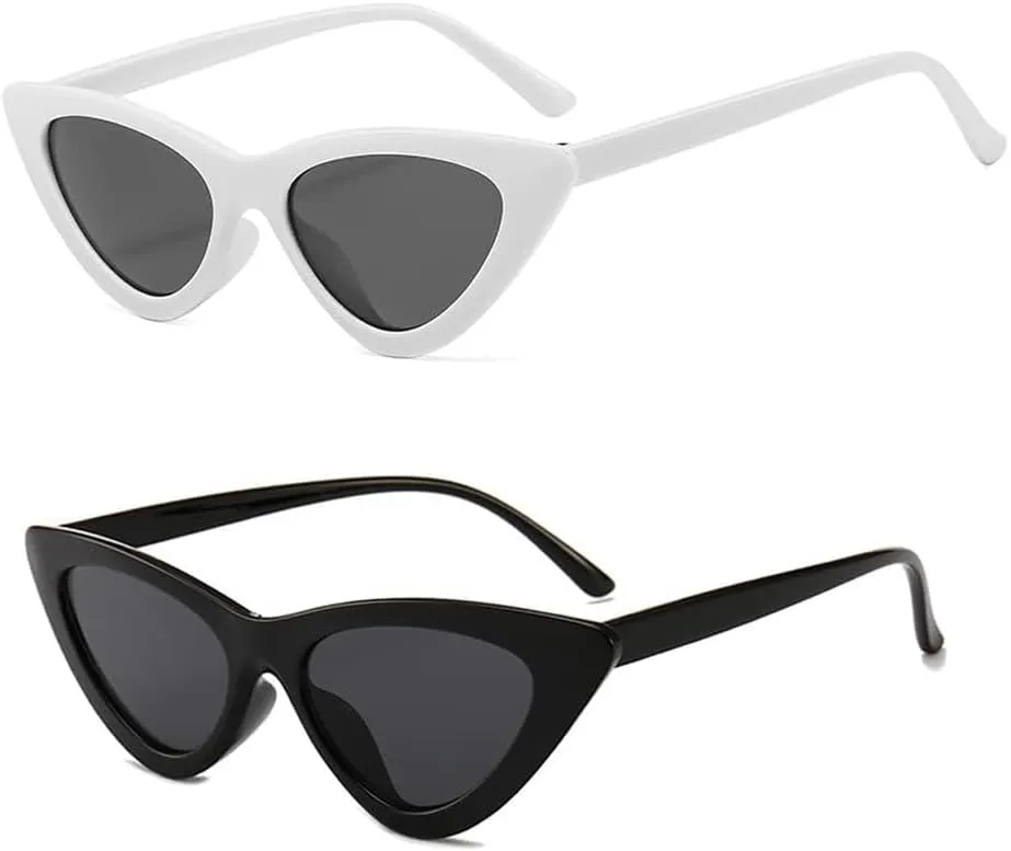 OZPYKAE Women Cat Eye Sunglasses,Retro Narrow Cateye Frame Sunglasses Trendy Sun Glasses