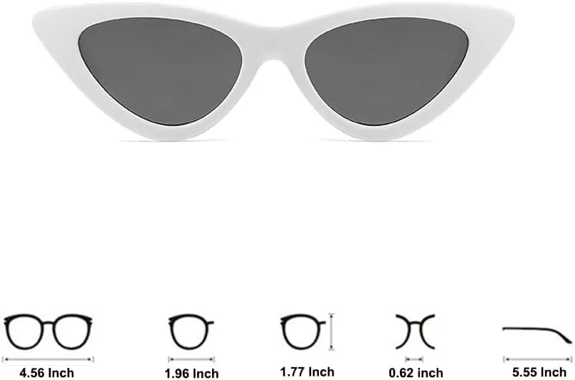OZPYKAE Women Cat Eye Sunglasses,Retro Narrow Cateye Frame Sunglasses Trendy Sun Glasses