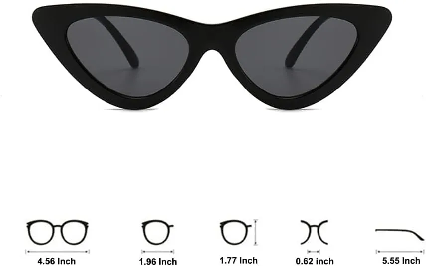 OZPYKAE Women Cat Eye Sunglasses,Retro Narrow Cateye Frame Sunglasses Trendy Sun Glasses