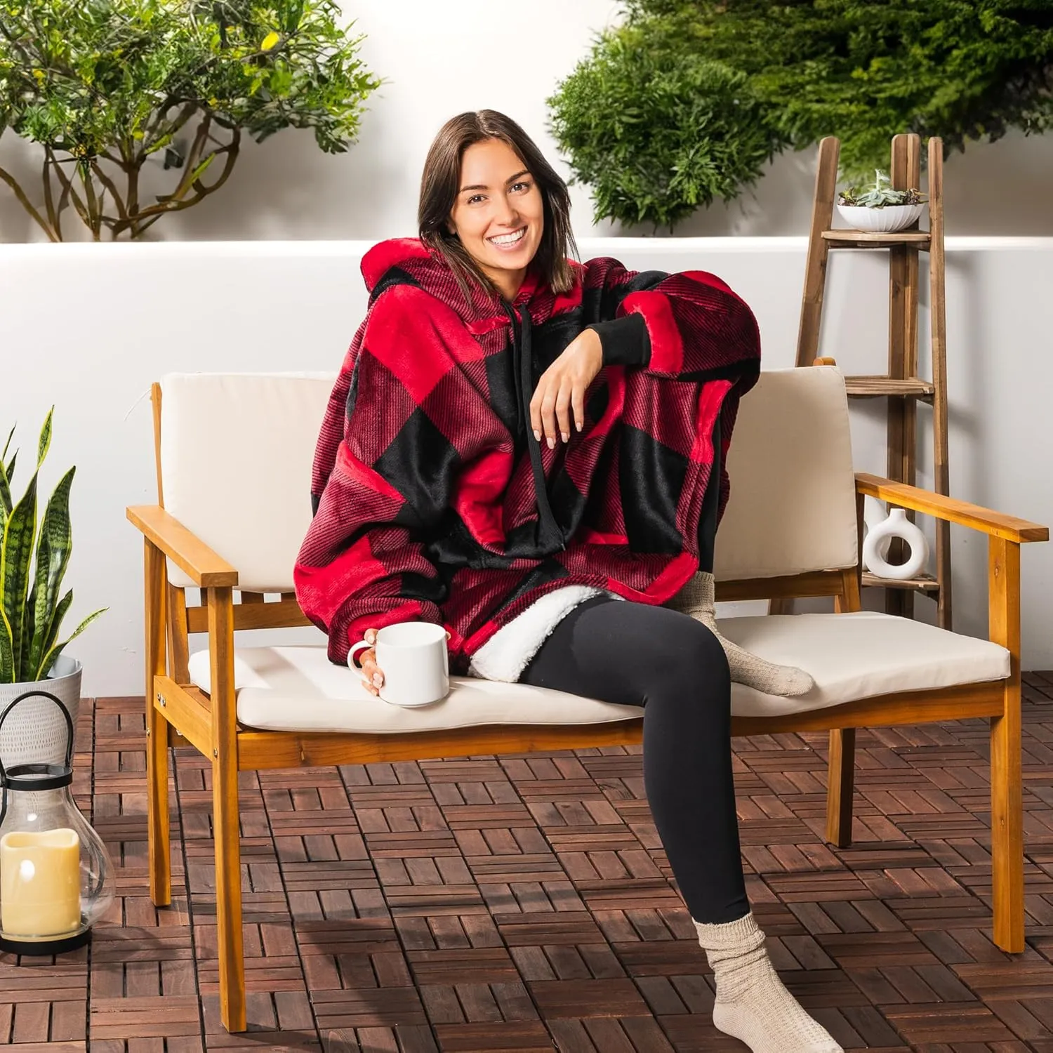 PAVILIA Blanket Hoodie for Women, Sherpa Wearable Blanket Men, Oversized Sweatshirt Blanket, Fleece Hooded Blanket Sweater