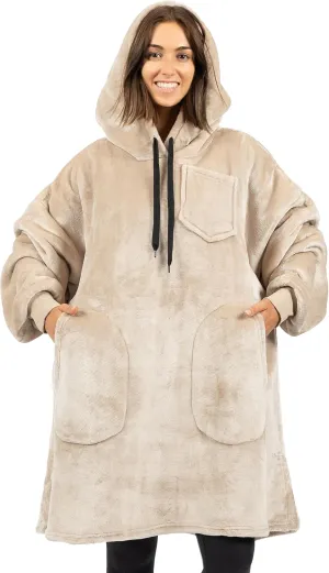 PAVILIA Blanket Hoodie for Women, Sherpa Wearable Blanket Men, Oversized Sweatshirt Blanket, Fleece Hooded Blanket Sweater