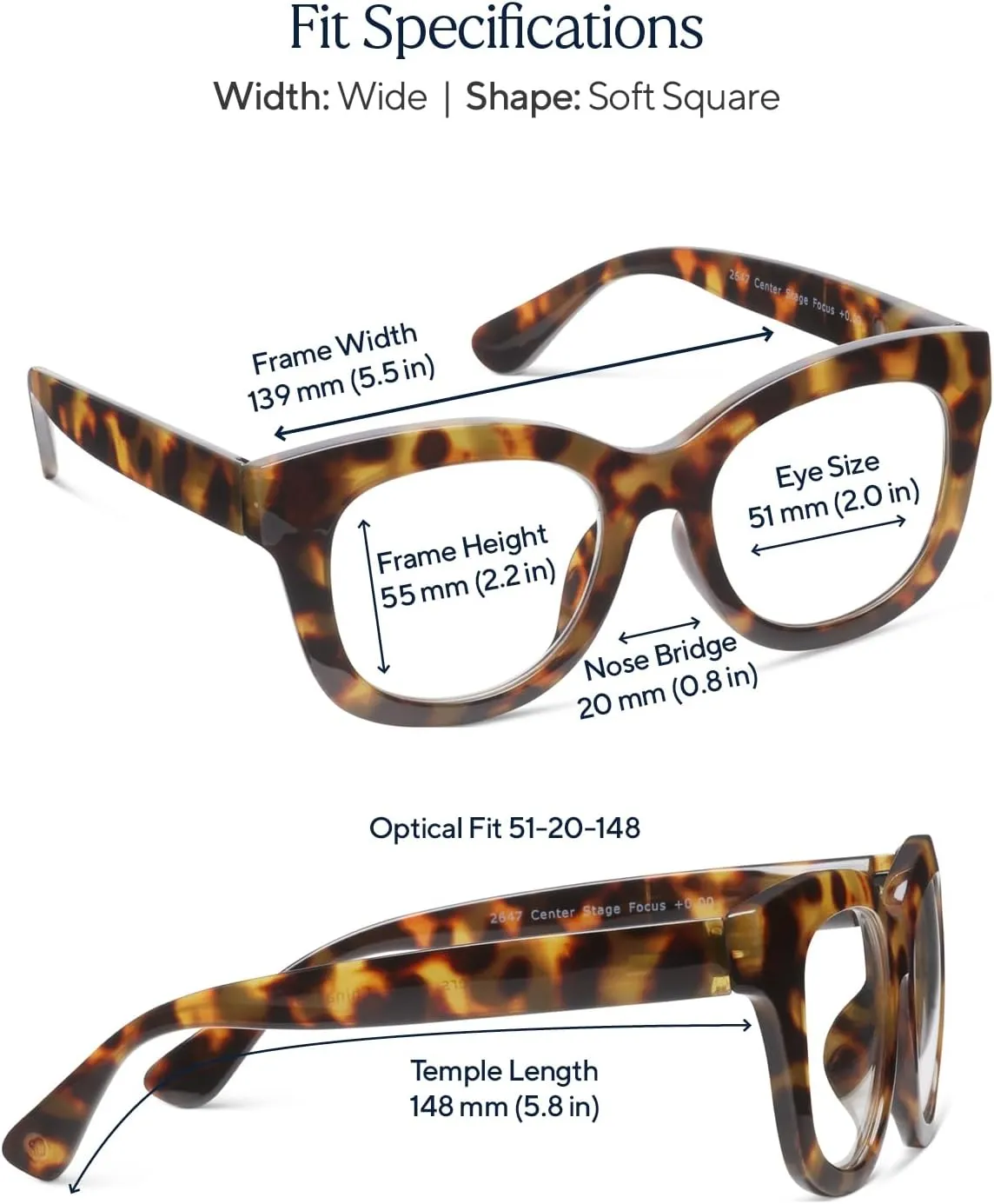 Peepers by PeeperSpecs Women's Center Stage Square Oversized Blue Light Blocking Progressive Reading Glasses