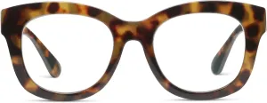 Peepers by PeeperSpecs Women's Center Stage Square Oversized Blue Light Blocking Progressive Reading Glasses
