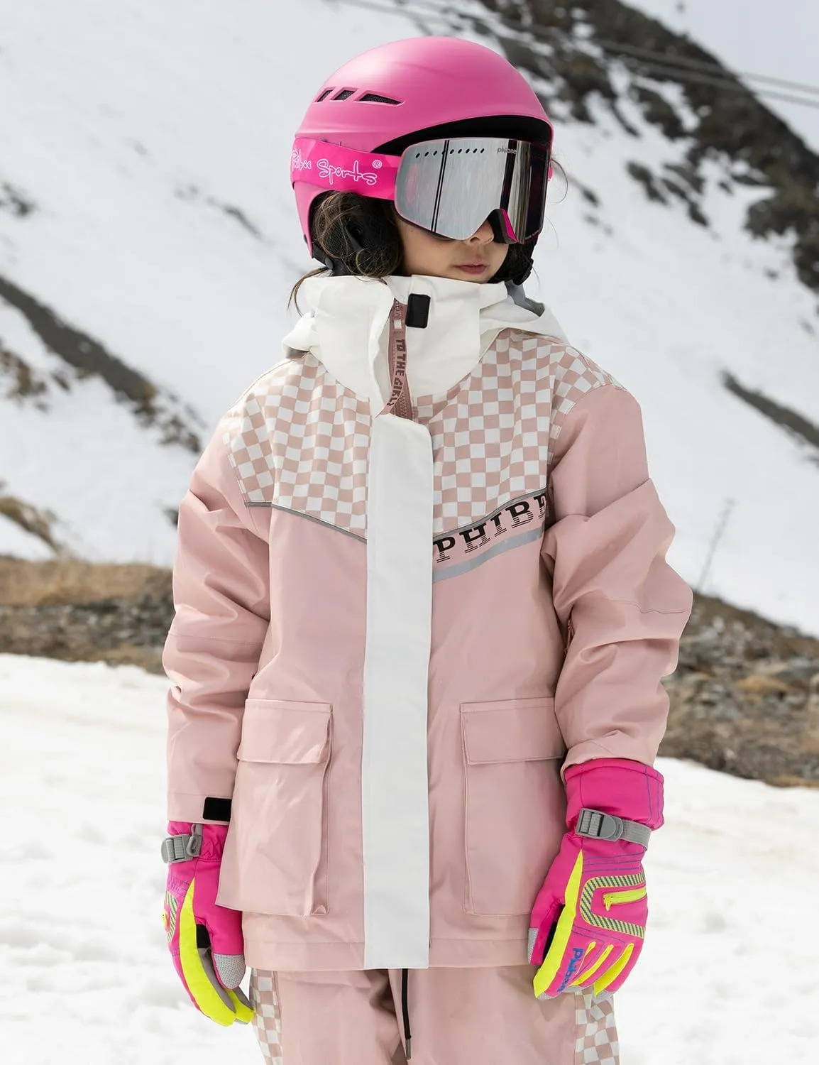 PHIBEE Girls' Sportswear Waterproof Windproof Snowboard Ski Jacket