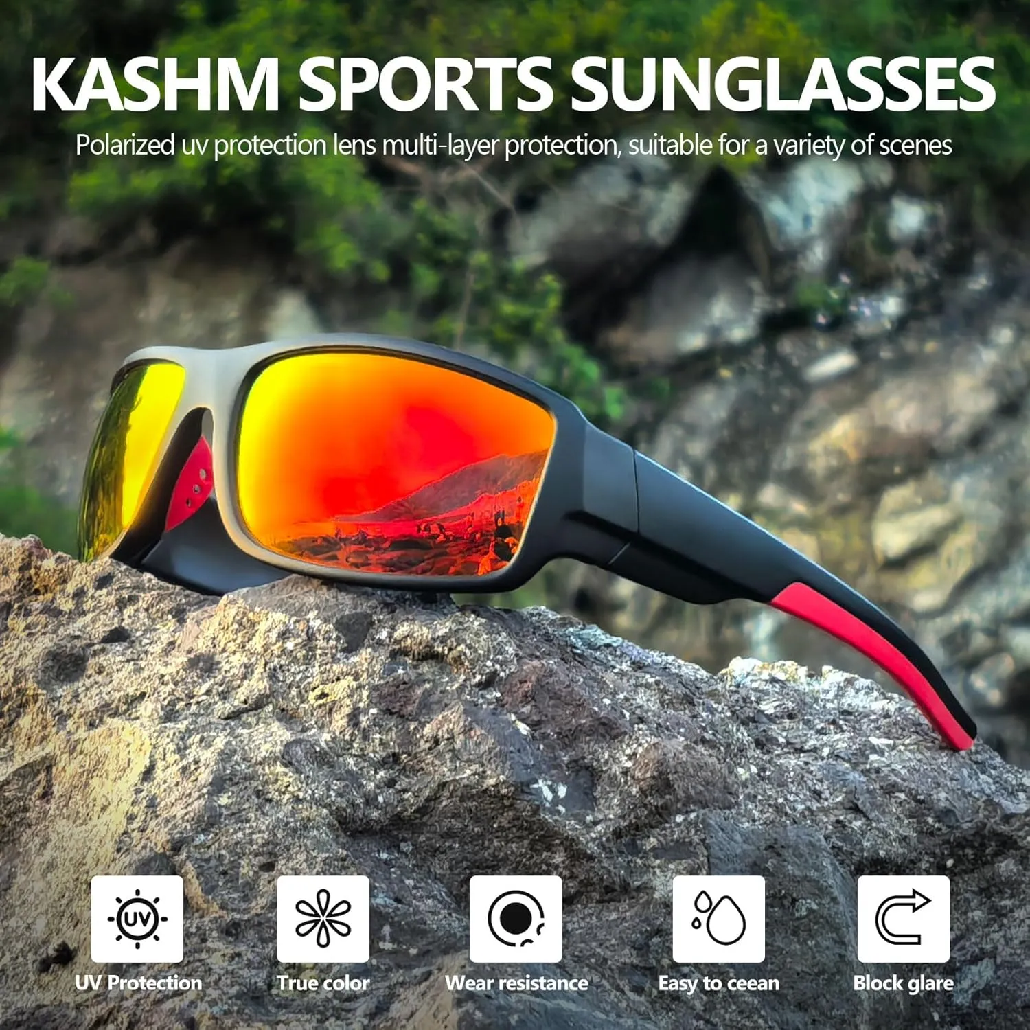 Polarized Sports Sunglasses for Men Women Unbreakable Driving Cycling Fishing Sun Glasses UV Protection
