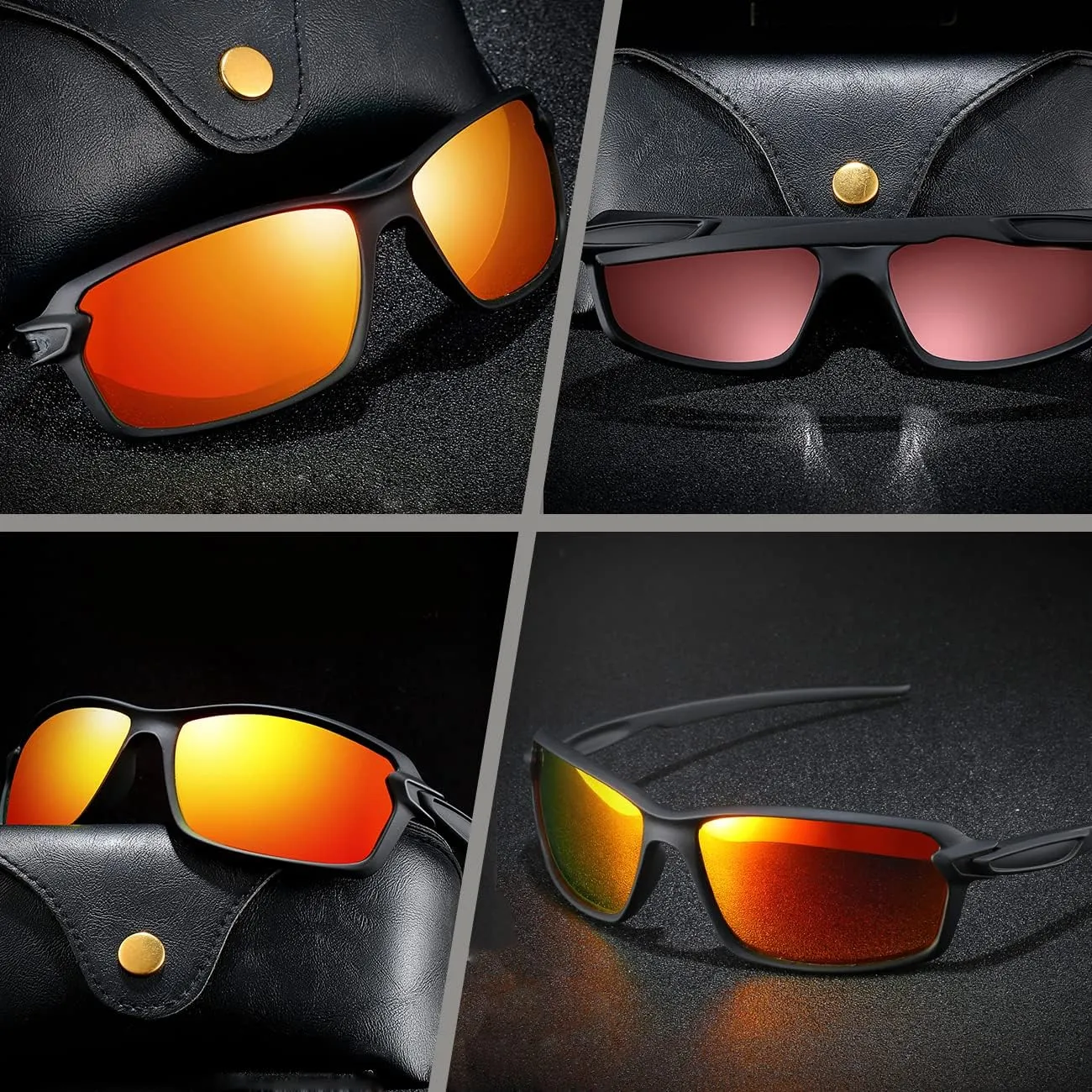 Polarized Sports Sunglasses, PC Cycling Sunglasses, UV400 Protection Bike Glasses Baseball Sunglasses for Men