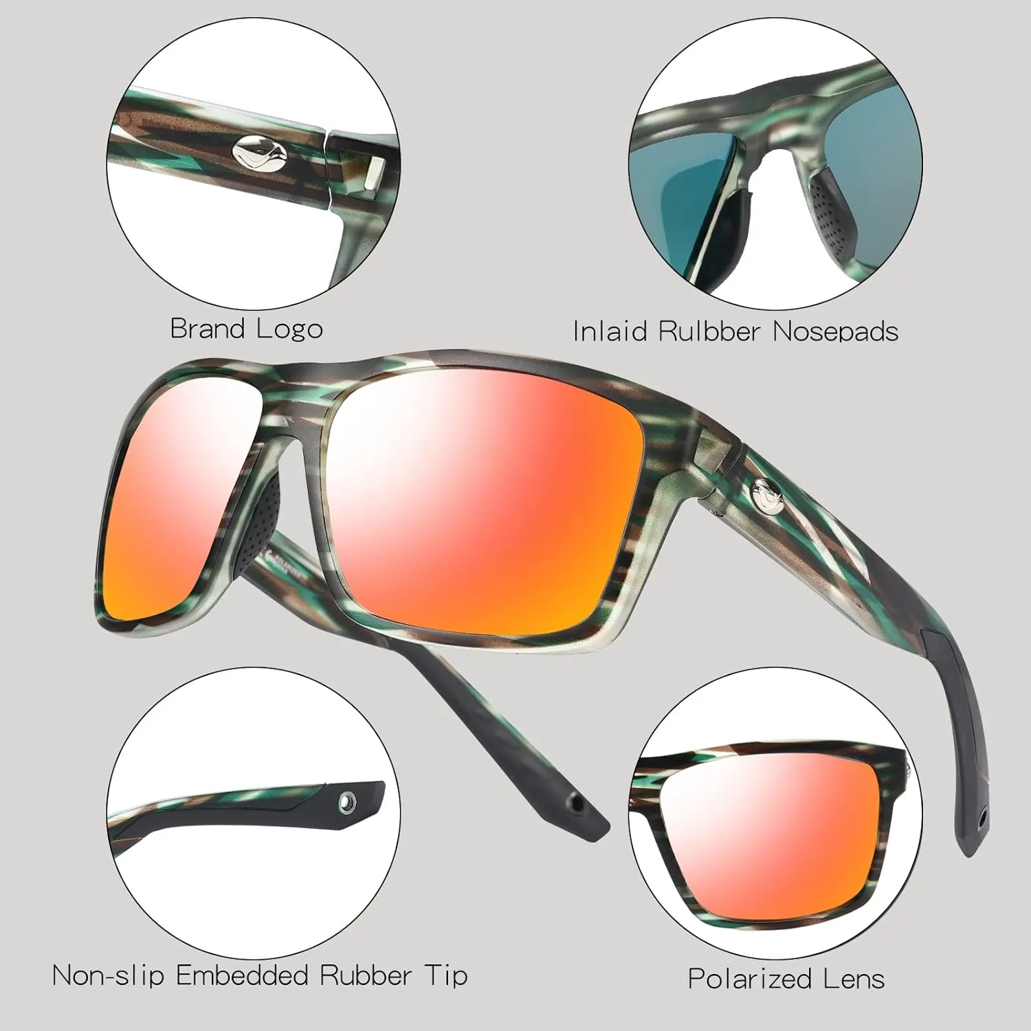 Polarized Sunglasses for Men and Women Anti UV Protection Square Sports Sunglasses Men for Cycling Fishing Driving 82930