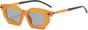 Polygon Women Double Color Sunglasses Fashion Clear Lens Frame Men Punk Rivets Unique Uv400