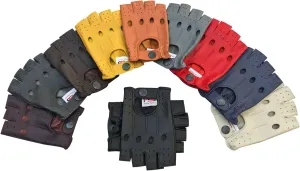 Prime Finger Less Driving Gloves Soft Cow Napa Leather Weight Lifting Gloves 309 (Crunch-Red, M)