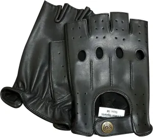Prime Fingerless Driving Gloves Soft Cow Napp Leather Weight Lifting Gloves 309 (Black, S)