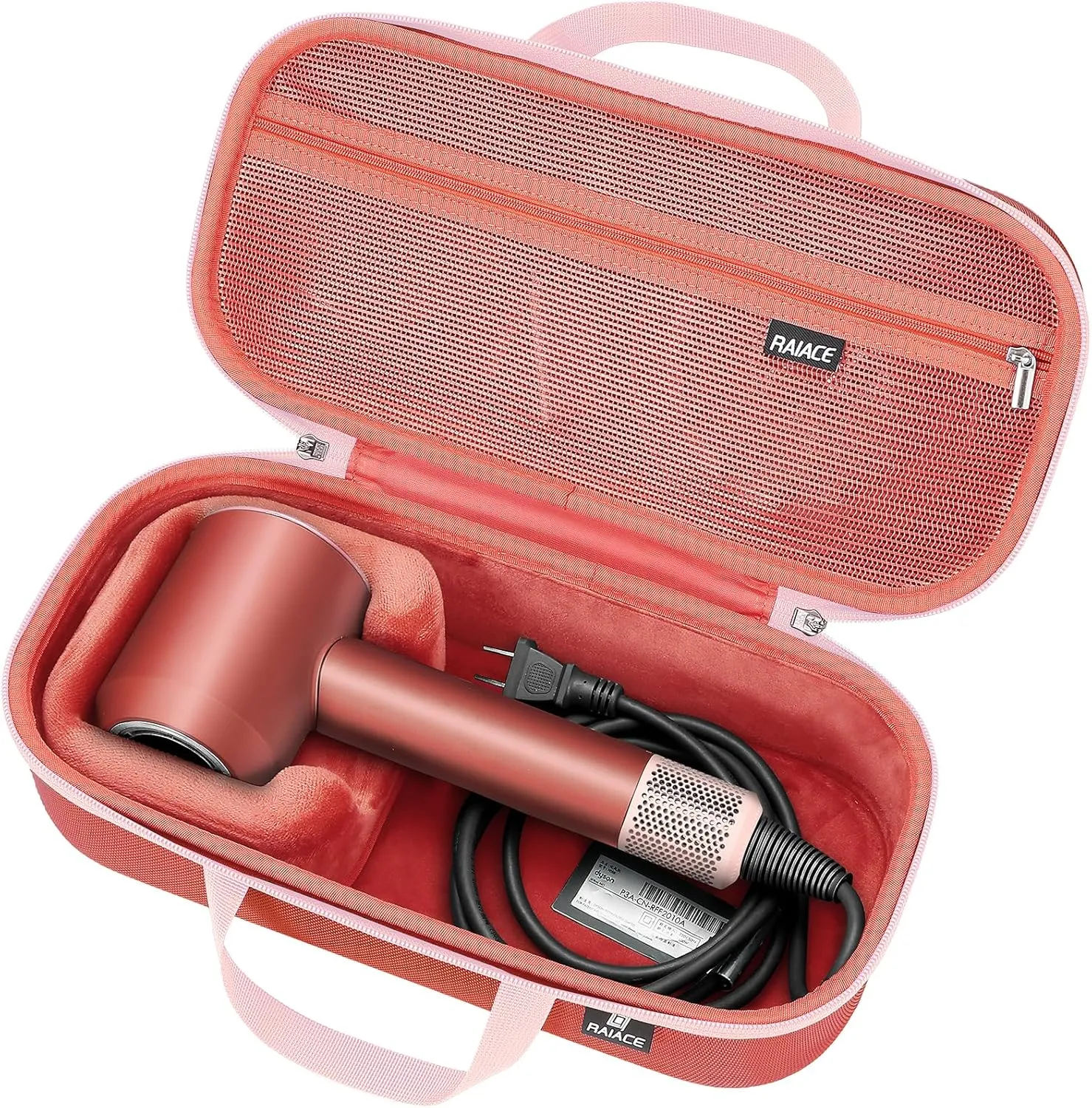 RAIACE Hard Storage Case Compatible with dyson Hair Dryer, Travel Carrying Bag. (for sale is case only). - Bronze red