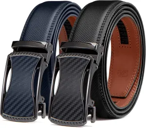 Ratchet Belts for Men 2 Pack - Mens Belt Leather with 35mm in Gift Set Box