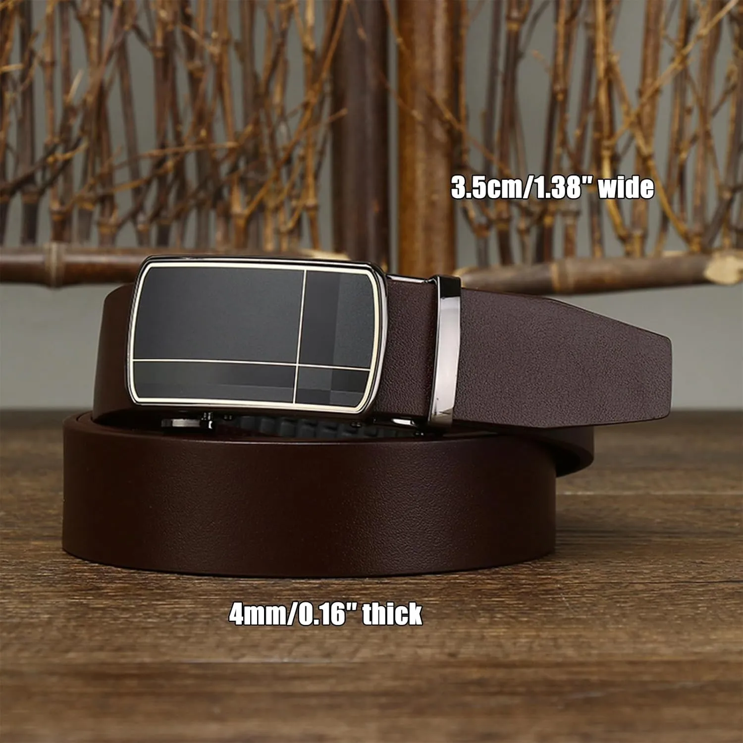 Ratchet Belts for Men Dress Casual Suit, Trim To Fit, Automatic Buckle Belt Men