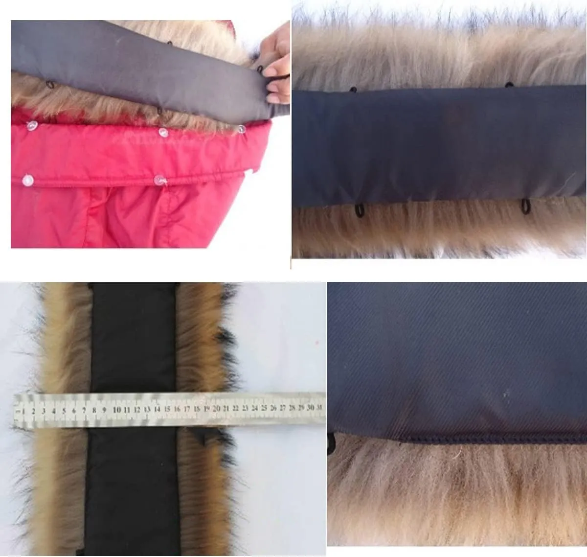 Real Pelts Collar Neck Warmer Scarf Raccoon Hair Collars Neck Wraps Hood Unisex