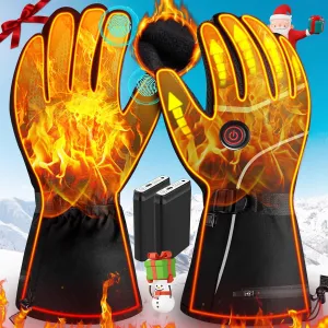 Rechargeable Electric Heated Gloves - 5000mAh Battery, Waterproof Warm Hand Warmers for Men & Women - Cycling, Skiing, Hiking, Hunting