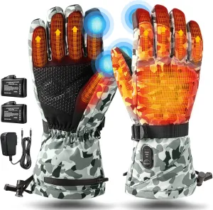 Rechargeable Heated Gloves - 7.4V Fast Heating for Men Women, Arthritis Relief, Snowmobile Skiing Hiking Working